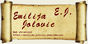 Emilija Jolović vizit kartica